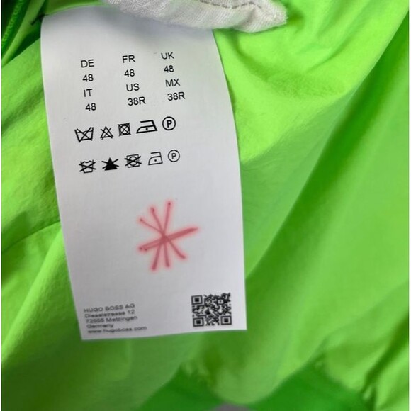 Hugo Boss Men's 'Esmer' Neon Green Regular-Fit Bomber Jacket Medium (38R) - Picture 8 of 8